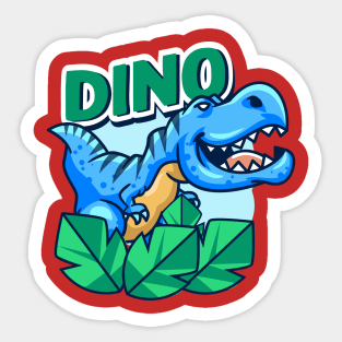 Cute Blue Little Dino Sticker